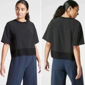 Athleta Zephyr Black Crop Tee
